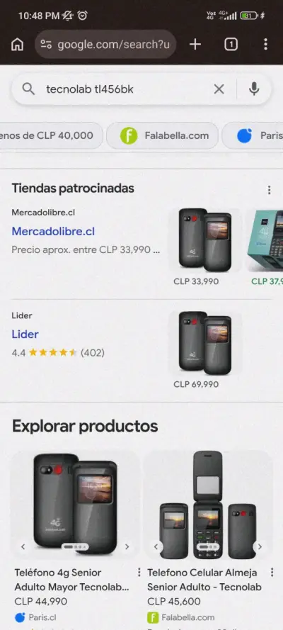 Teléfono 4G Senior Negro - miniatura 1