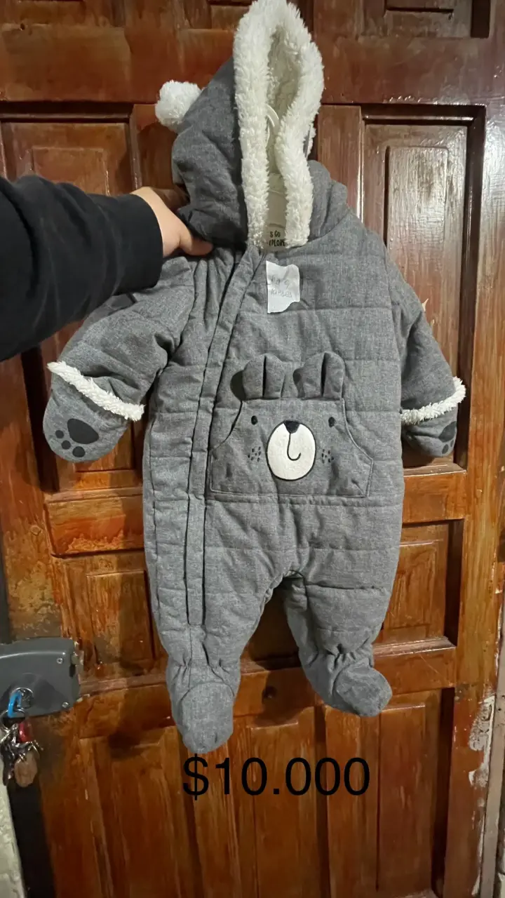 Pijama entero gris con capucha - 2