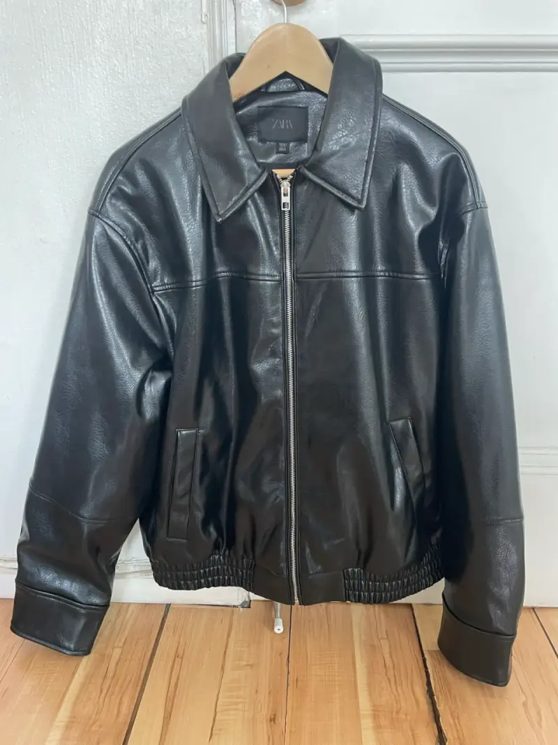 Chaqueta negra de cuero Zara - 1