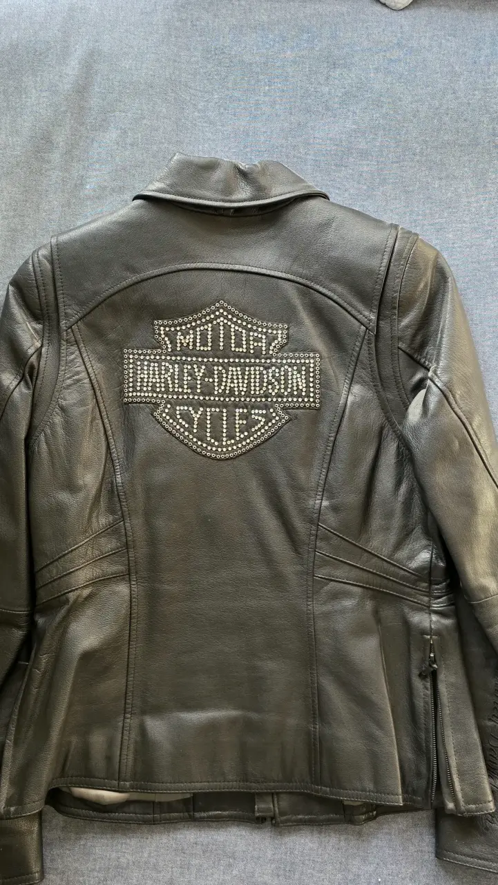 Chaqueta de cuero Harley Davidson negra - 1