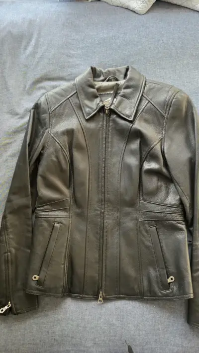 Chaqueta de cuero Harley Davidson negra - miniatura 2