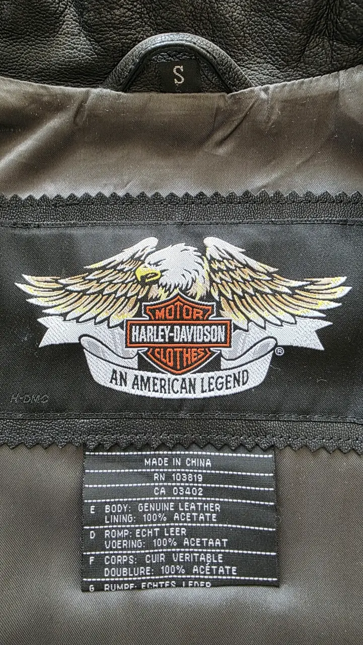 Chaqueta de cuero Harley Davidson negra - 3