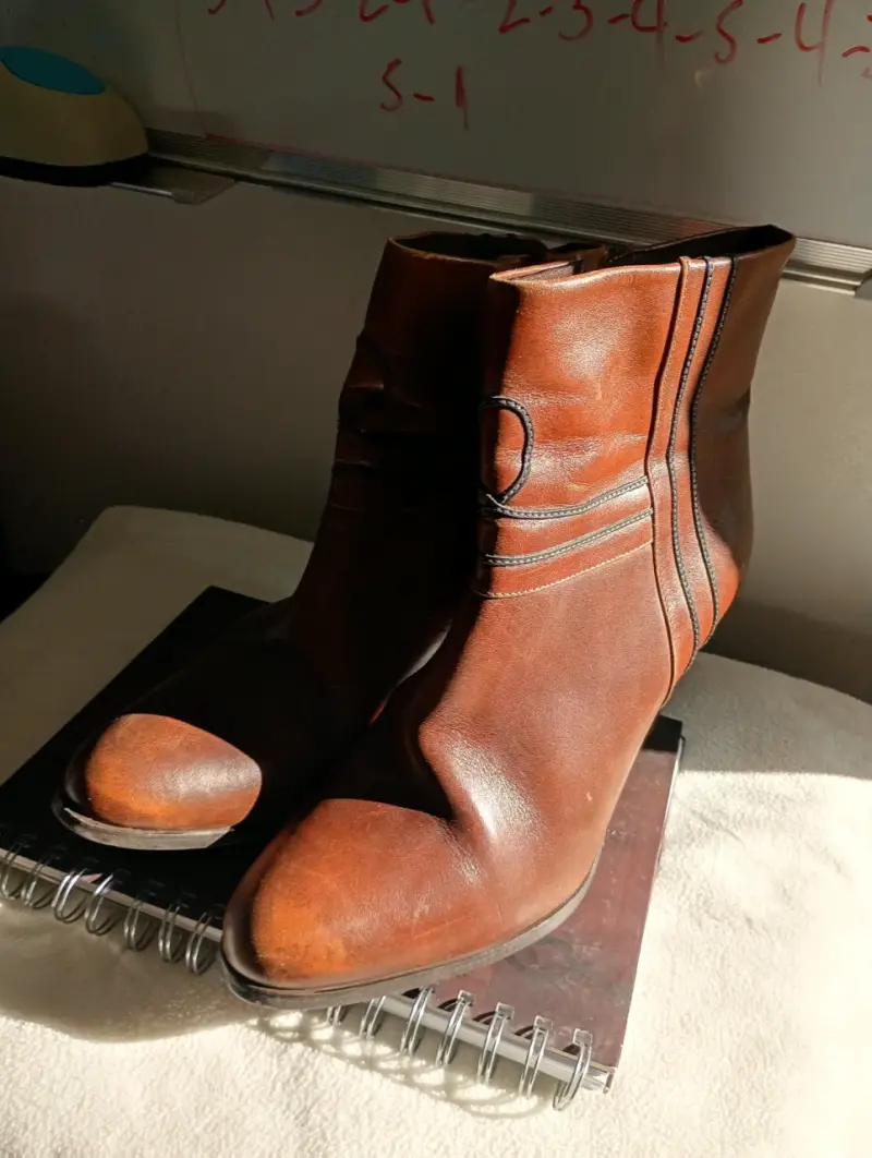 Botines de cuero café MINGO - 3