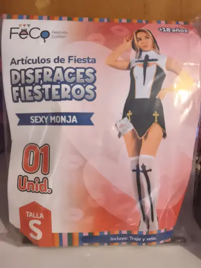Disfraz sexy monja talla S - miniatura 1