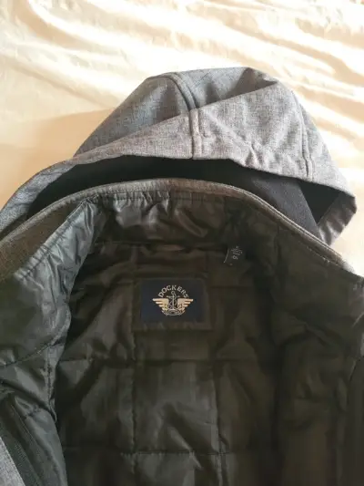 Abrigo gris con capucha Impermeable Ferouch - miniatura 2