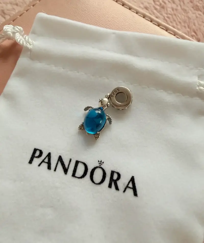 Charm tortuga azul plata 925
