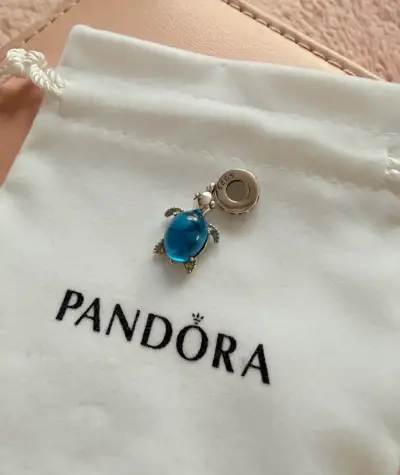 Charm tortuga azul plata 925 - miniatura 1
