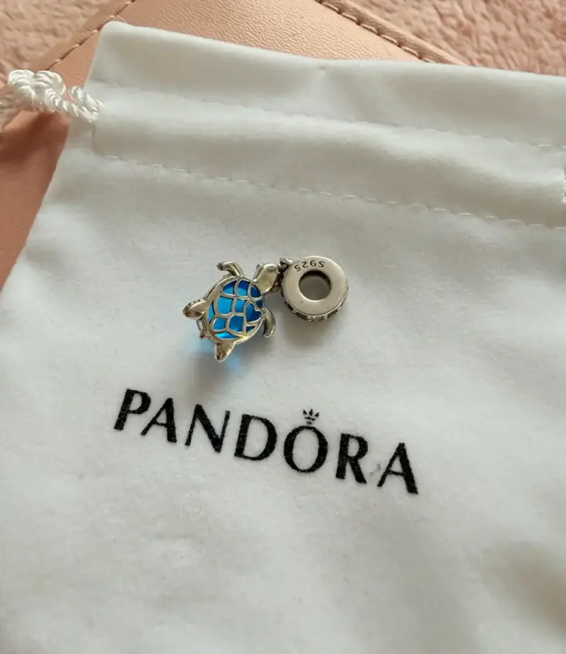 Charm tortuga azul plata 925 - 2