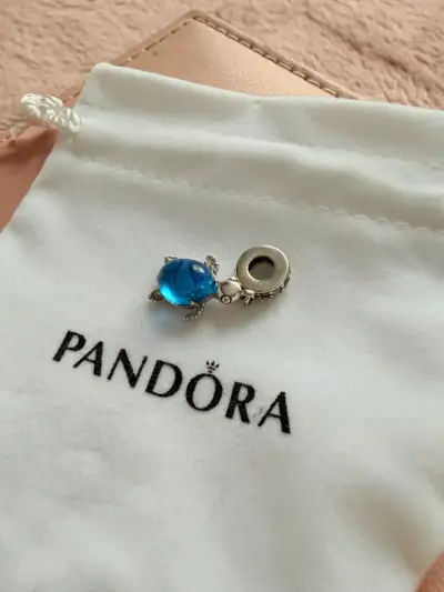 Charm tortuga azul plata 925 - miniatura 3