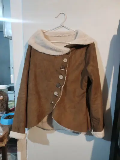 Chaqueta de lana sintética marrón - miniatura 2