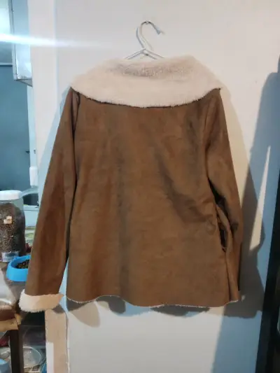 Chaqueta de lana sintética marrón - miniatura 3