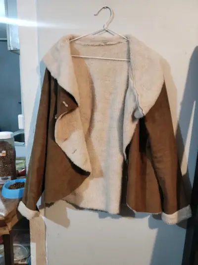 Chaqueta de lana sintética marrón - miniatura 4