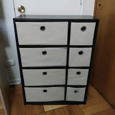 Cómoda organizadora de tela negra - miniatura 1