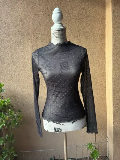 Polera negra transparente talla XS - miniatura 1