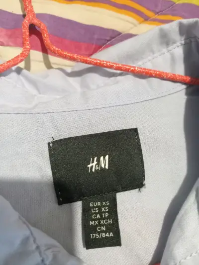 Camisa H&M color celeste - miniatura 5