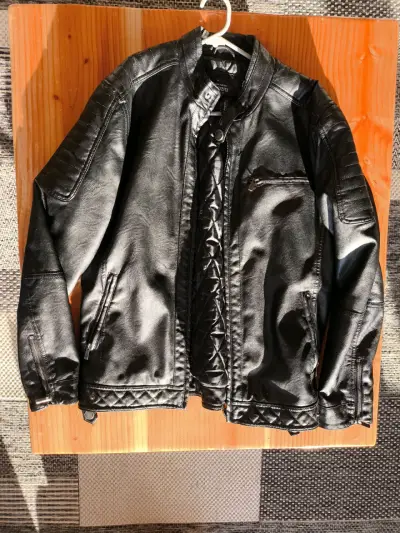 Chaqueta de cuero negra Opposite - miniatura 3