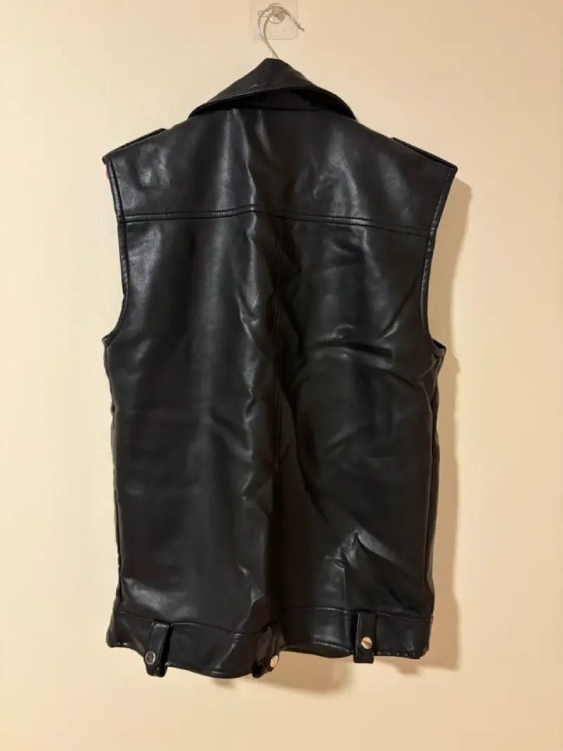 Chaqueta cuero sintetico sin mangas - 2