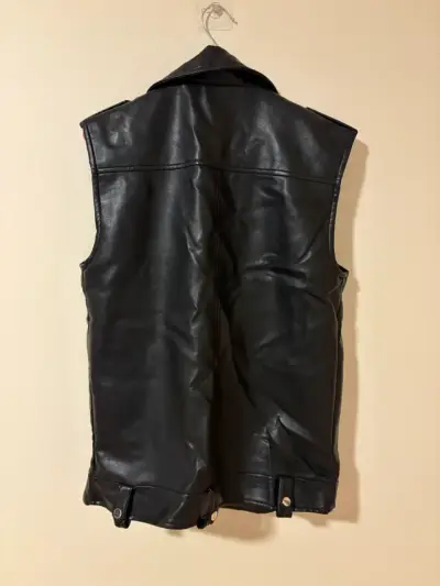 Chaqueta cuero sintetico sin mangas - miniatura 2