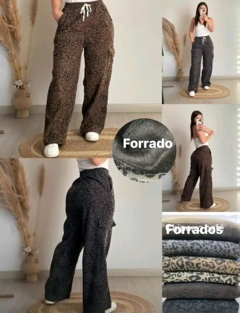 Pantalones anchos estampado leopardo - 2