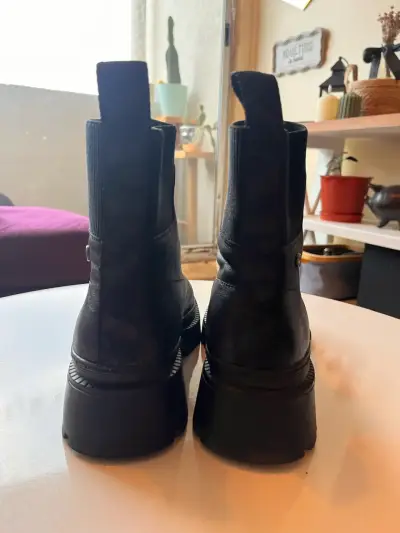 Botines de cuero negro con cremallera ZAPPA - miniatura 6