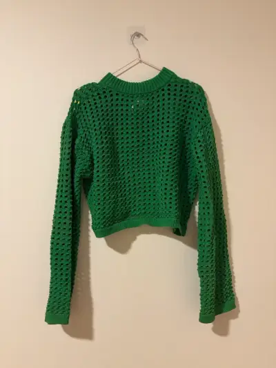 Sweater verde calado - miniatura 1