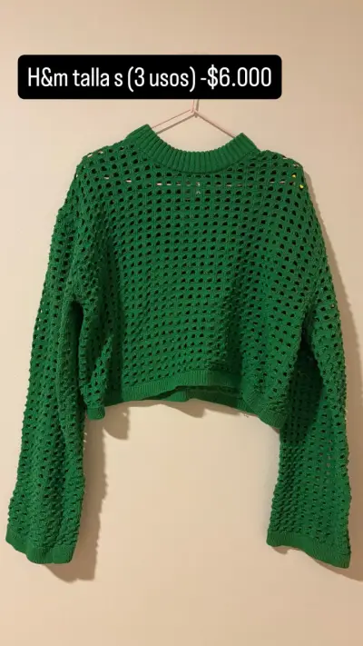 Sweater verde calado - miniatura 2