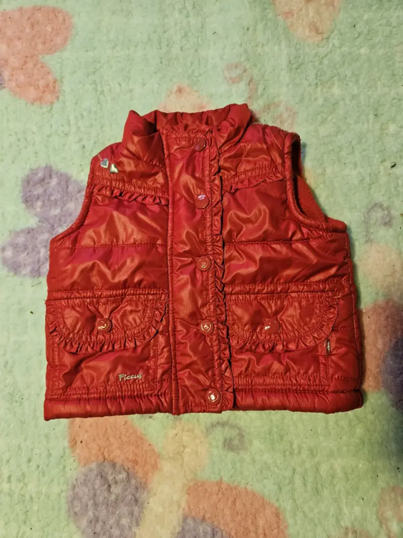Chaleco acolchado rojo para niña6/12meses