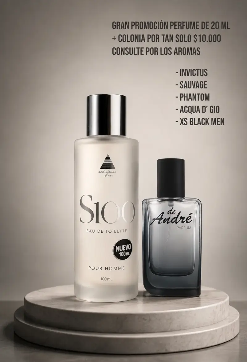Set de perfumes 20 ml y agua de colonia 400 ml
