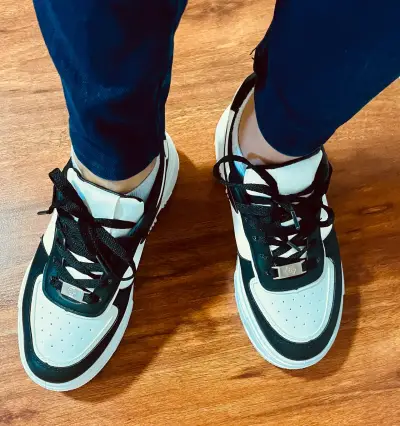 Zapatillas con plataforma blanco y negro - miniatura 2