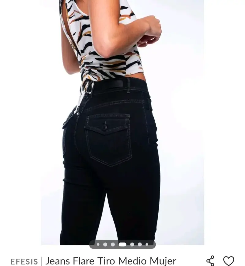 Jeans Flare Tiro Medio Negro - 2