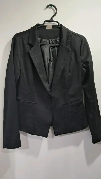 Blazer negro con textura - miniatura 1