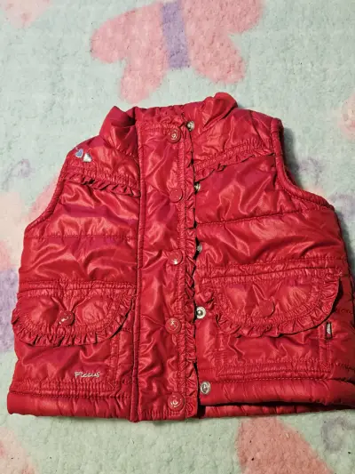 Chaleco acolchado rojo para niña6/12meses - miniatura 1