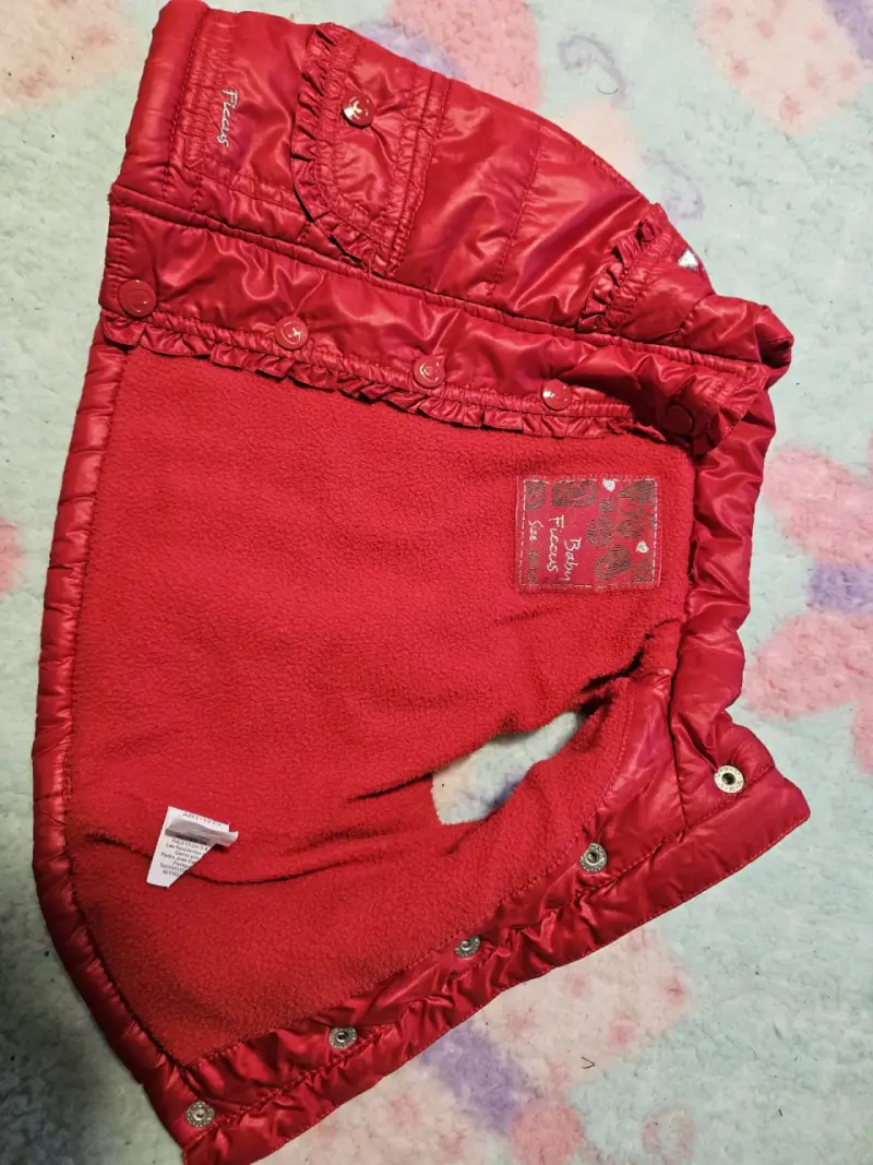 Chaleco acolchado rojo para niña6/12meses - 4