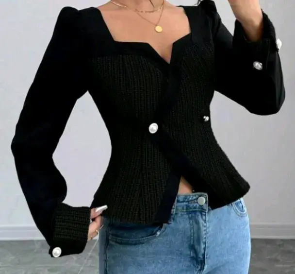 Blusa negra elegante mujer - 1