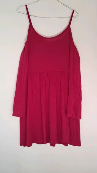 Vestido burdeo manga larga - miniatura 1