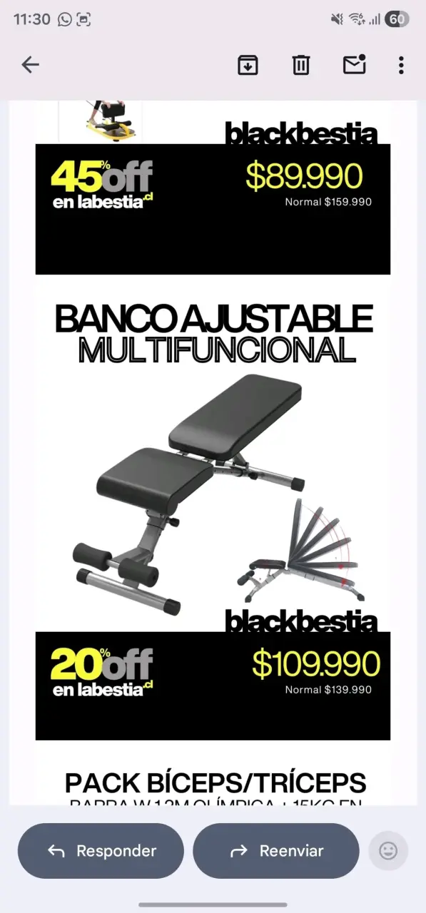 Banco ajustable multifuncional