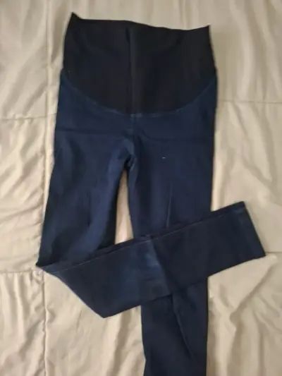 Pantalones calza maternales azul oscuro - miniatura 2