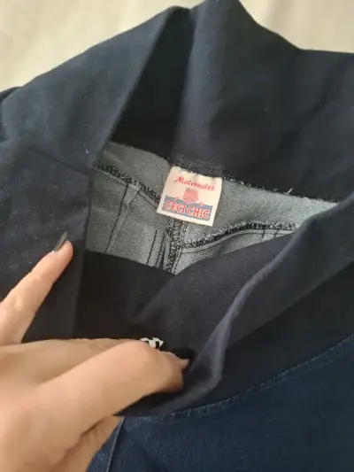 Pantalones calza maternales azul oscuro - miniatura 3