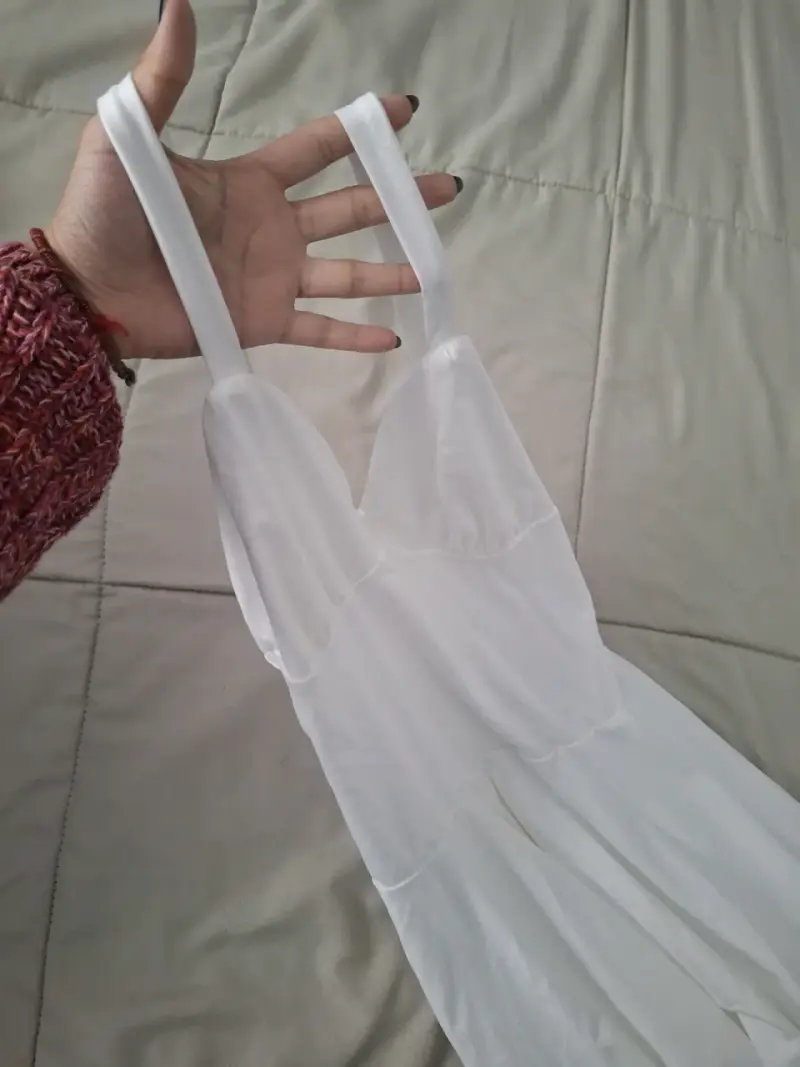 Vestido blanco con tirantes - 5
