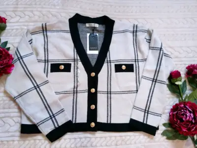 Cardigan cuadros Basement - miniatura 1