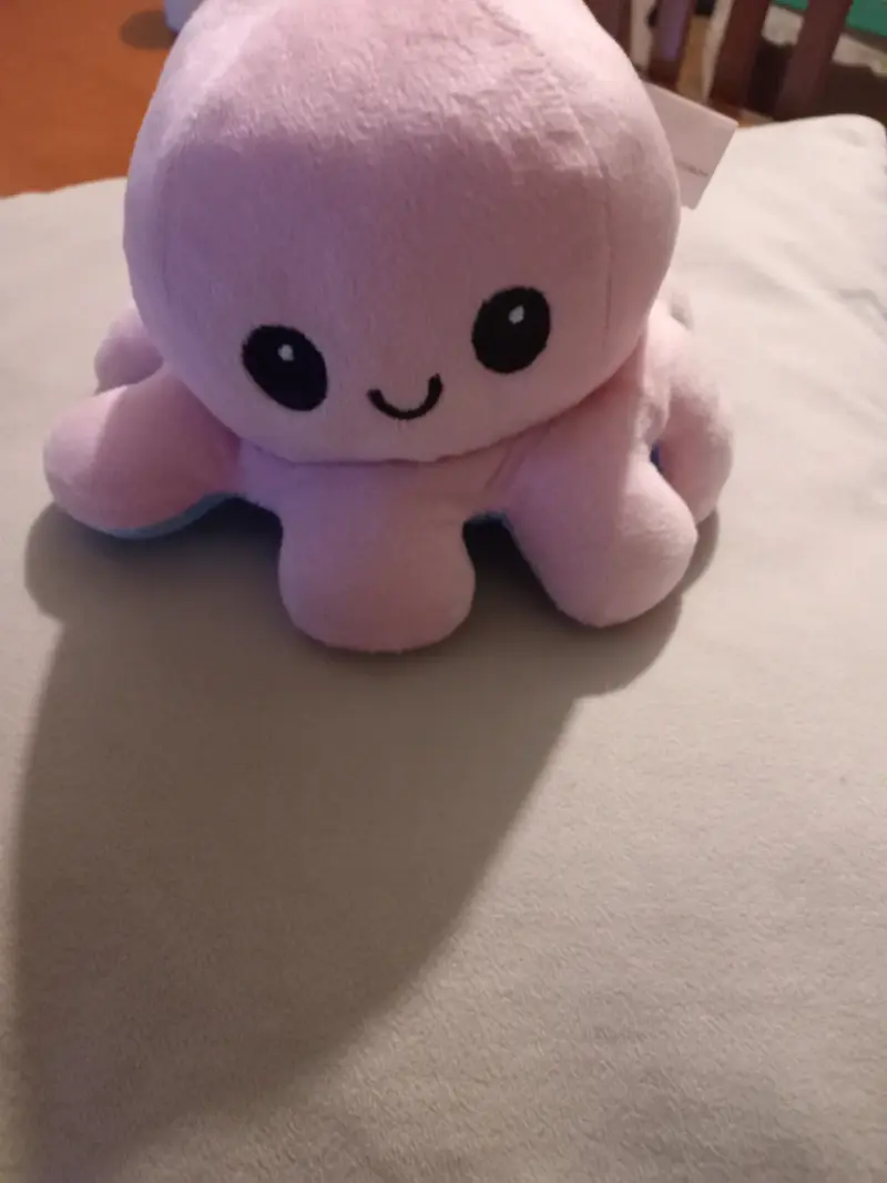 Pulpo reversible de peluche rosado - 1