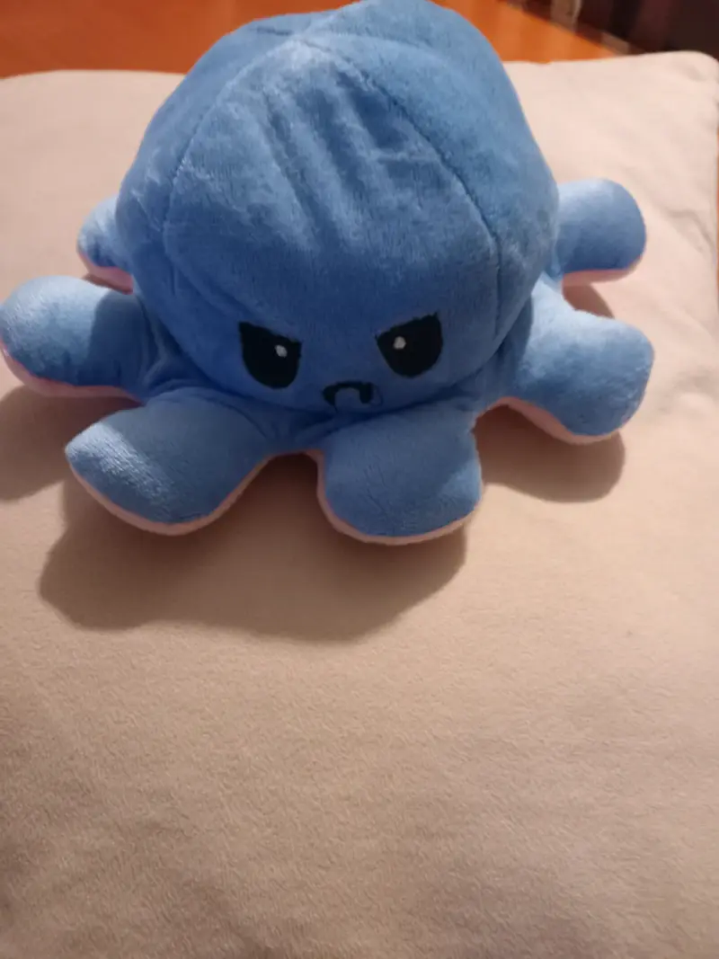 Pulpo reversible de peluche rosado - 2