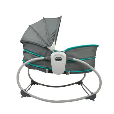 Cuna mecedora gris para bebé - miniatura 1