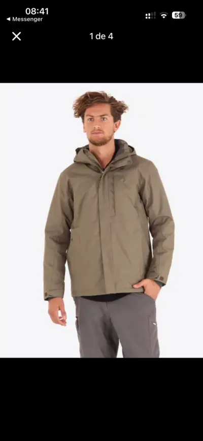 Chaqueta Doite impermeable beige hombre - miniatura 2