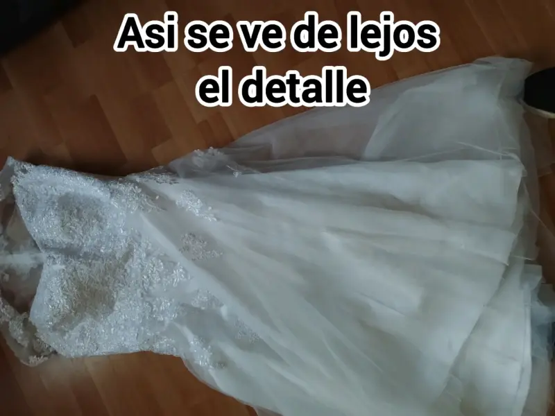 Vestido de Novia Civil / Fiesta - Encaje y Tul XL - 5