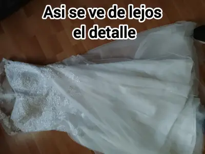 Vestido de Novia Civil / Fiesta - Encaje y Tul XL - miniatura 8