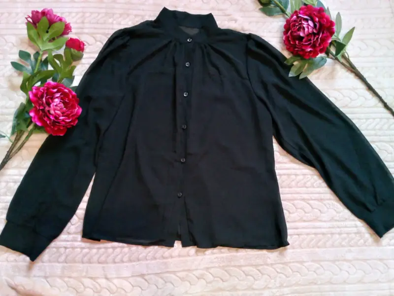 Blusa negra transparente elegante - 4