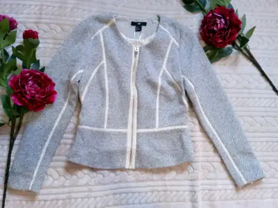 Chaqueta gris con cierre - miniatura 1