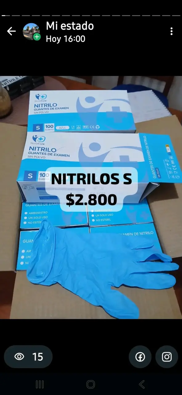 Guantes de nitrilo azules S