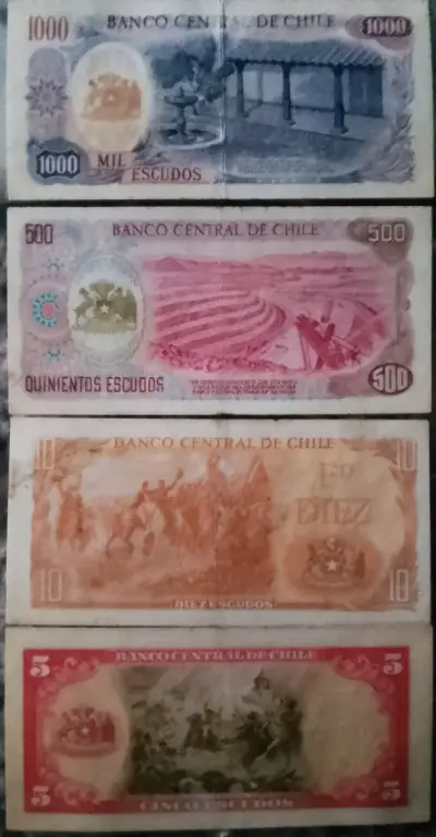 Billetes antiguos chilenos en escudos - miniatura 1